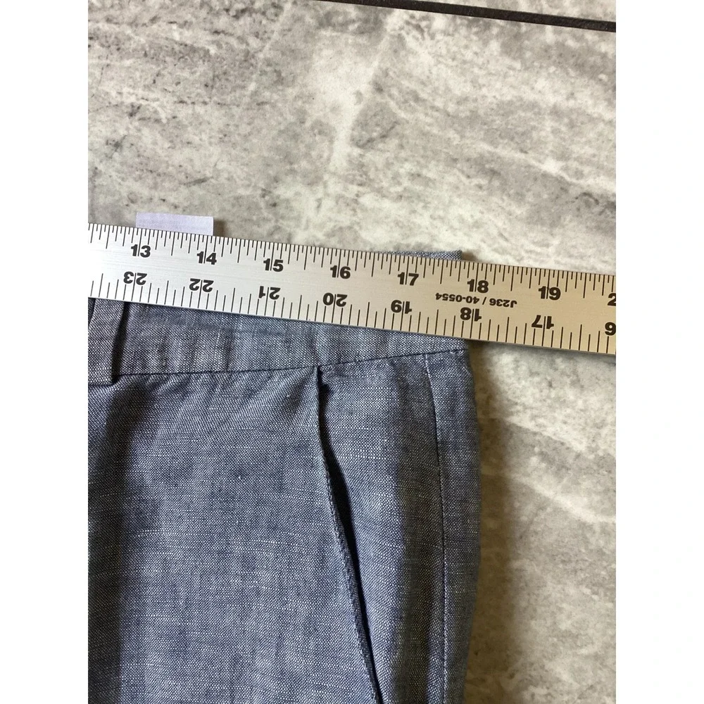 Banana Republic Martin Fit Linen Blend Blue Trousers Women's Size 12